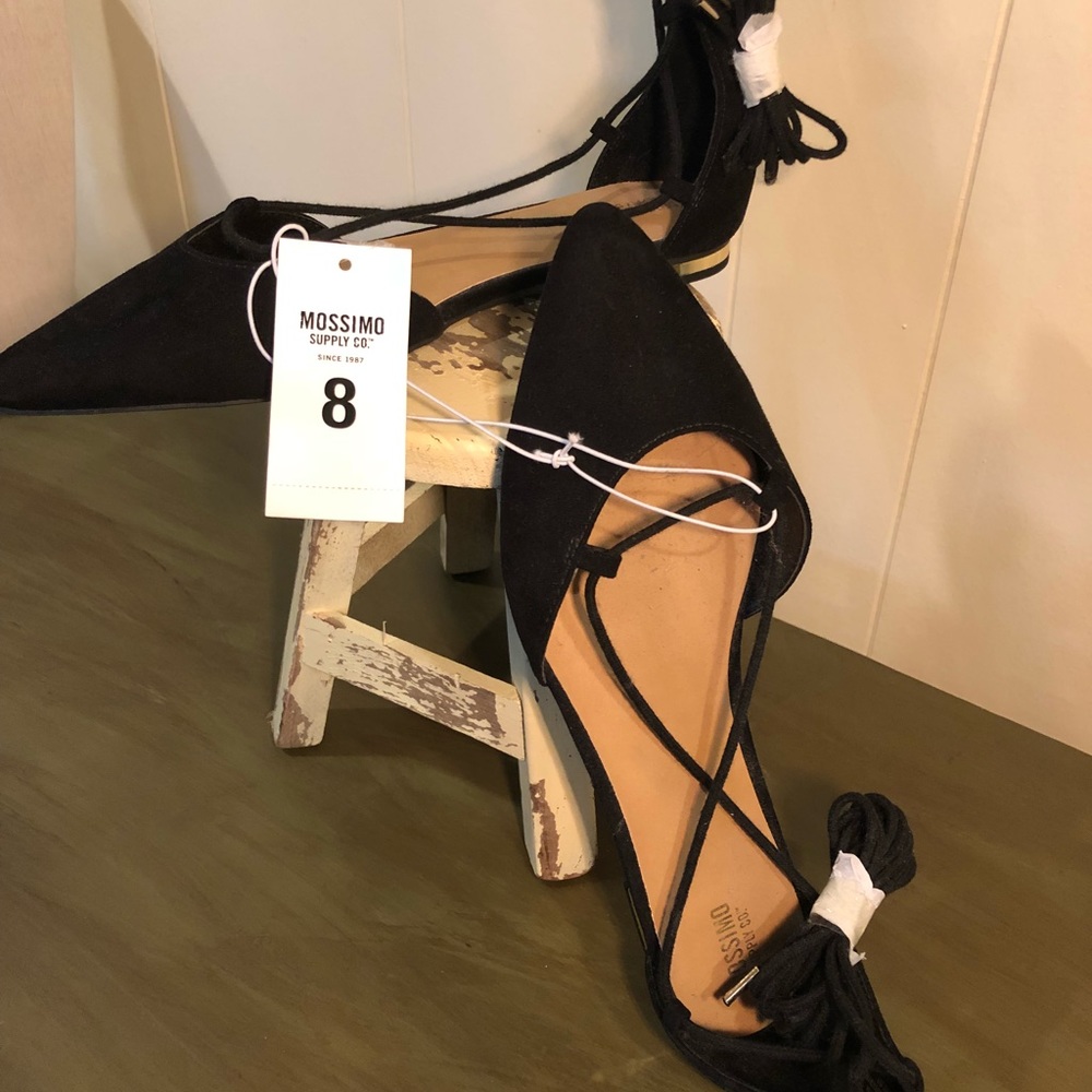 Black Ballet Slippers with ankle straps